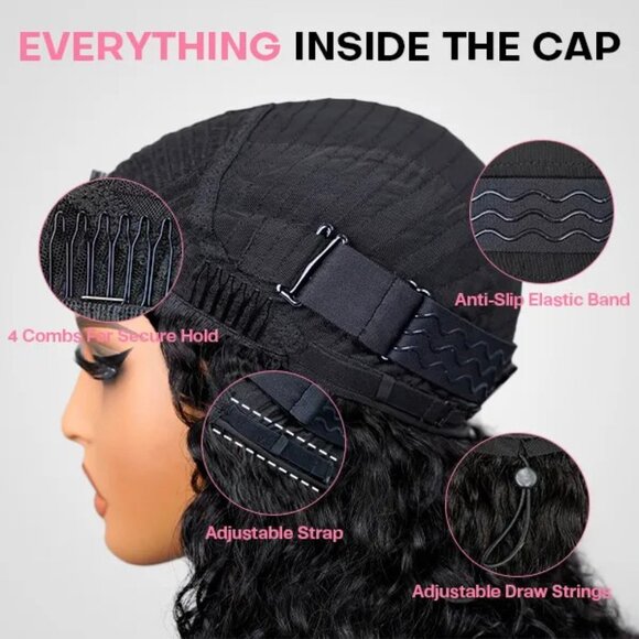 (NEW. UNOPENED) OhMyPretty Half Wig Water Wave Flip Over Wig Brown Highlights - Picture 6 of 6